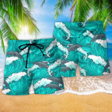 Dolphin Loves Fresh Ocean And Summer - Beach Short - Owl Ohh - Owl Ohh