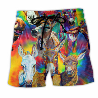 Donkey Animals Love Color Always Smile - Beach Short - Owl Ohh - Owl Ohh