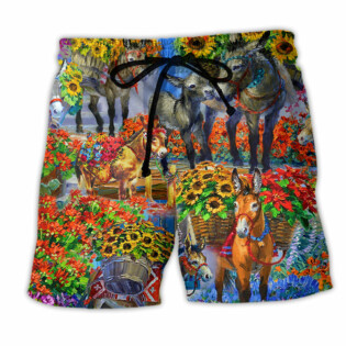 Donkey In The Spring Animals - Beach Short - Owl Ohh - Owl Ohh