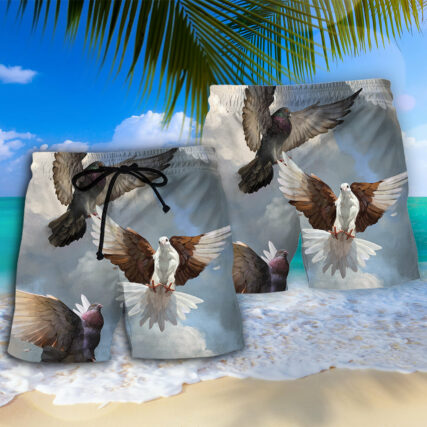 Dove Beautiful Dove Fly To Sky - Beach Short - Owl Ohh - Owl Ohh