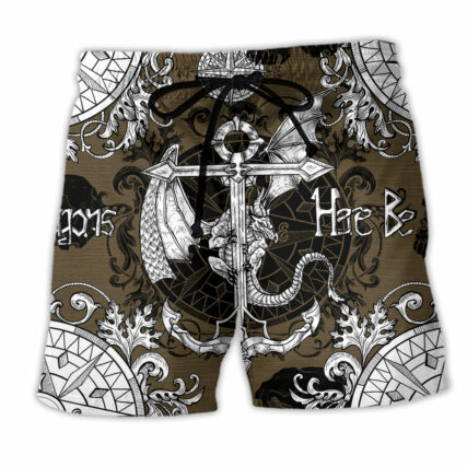 Dragon Anchor Vintage Sea Life - Beach Short - Owl Ohh - Owl Ohh