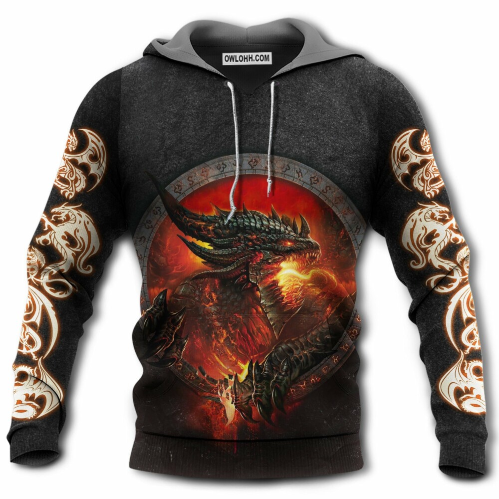 Dragon And Fire Legend Cool - Hoodie - Owl Ohh - Owl Ohh