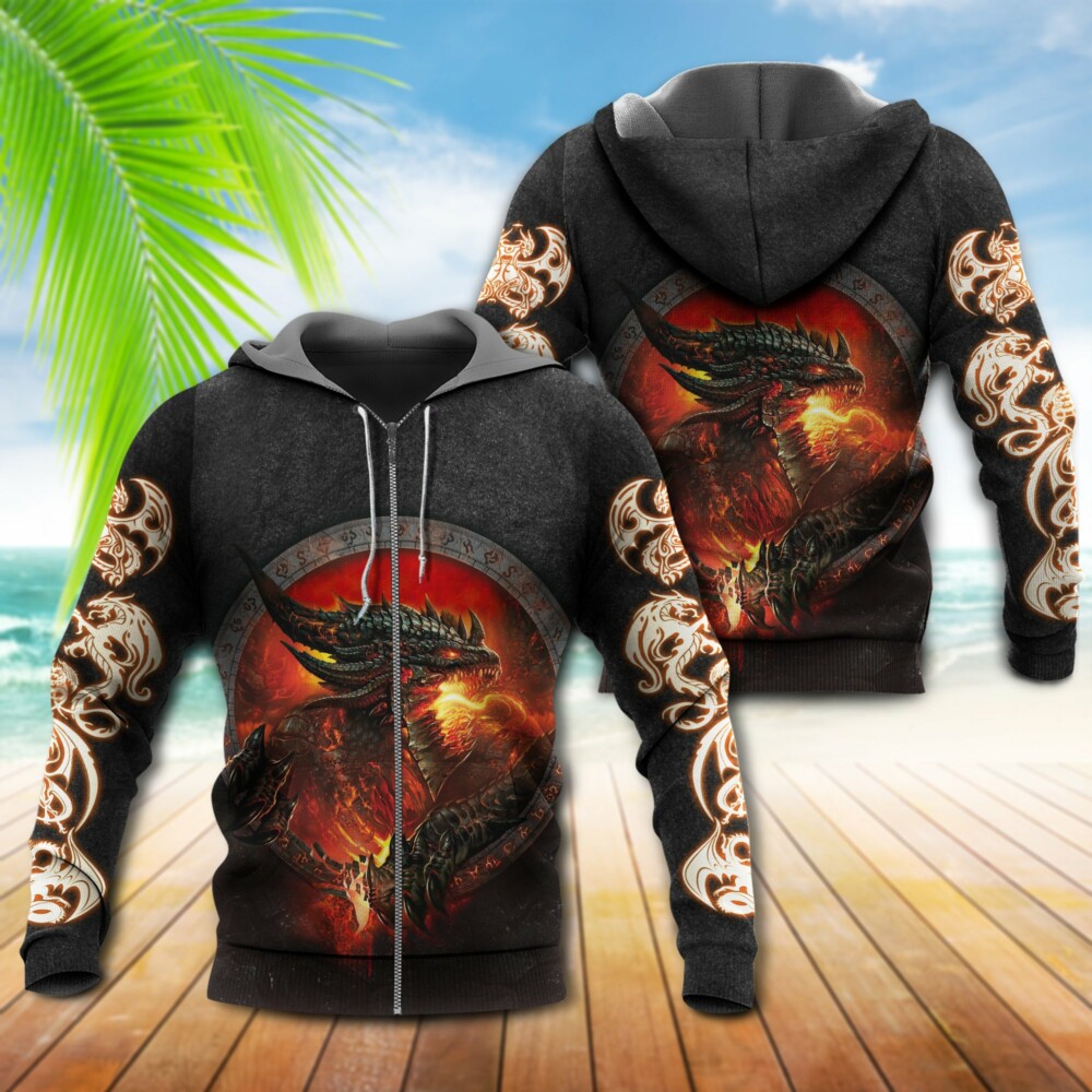 Dragon And Fire Legend Cool - Hoodie - Owl Ohh - Owl Ohh