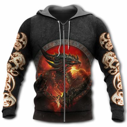 Dragon And Fire Legend Cool - Hoodie - Owl Ohh - Owl Ohh