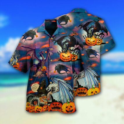 Halloween Dragon And Halloween Scaredy - Hawaiian Shirt - Owl Ohh - Owl Ohh