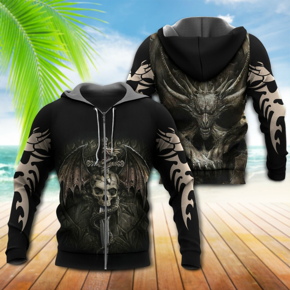 Dragon And Skull Legend - Hoodie - Owl Ohh - Owl Ohh