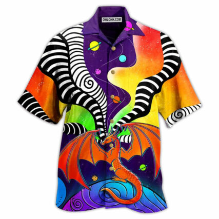 Dragon Color Galaxy Style Colorful - Hawaiian Shirt - Owl Ohh - Owl Ohh