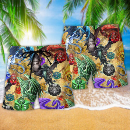 Dragon D20 Love Colorful Life - Beach Short - Owl Ohh - Owl Ohh