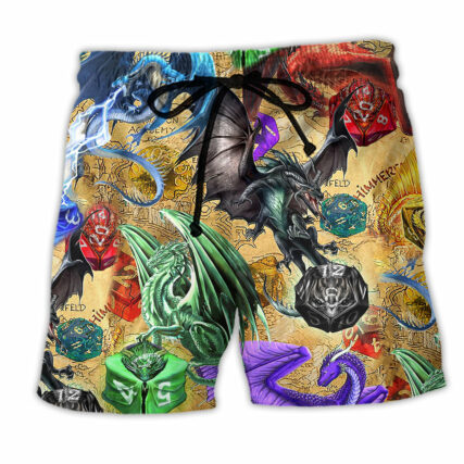 Dragon D20 Love Colorful Life - Beach Short - Owl Ohh - Owl Ohh