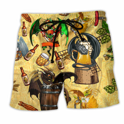 Dragon Drunkgon Loves Beer Cool Life - Beach Short - Owl Ohh - Owl Ohh