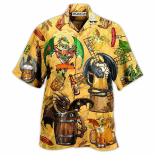 Beer Dragon Drunkgon Loves Beer - Hawaiian Shirt - Owl Ohh - Owl Ohh