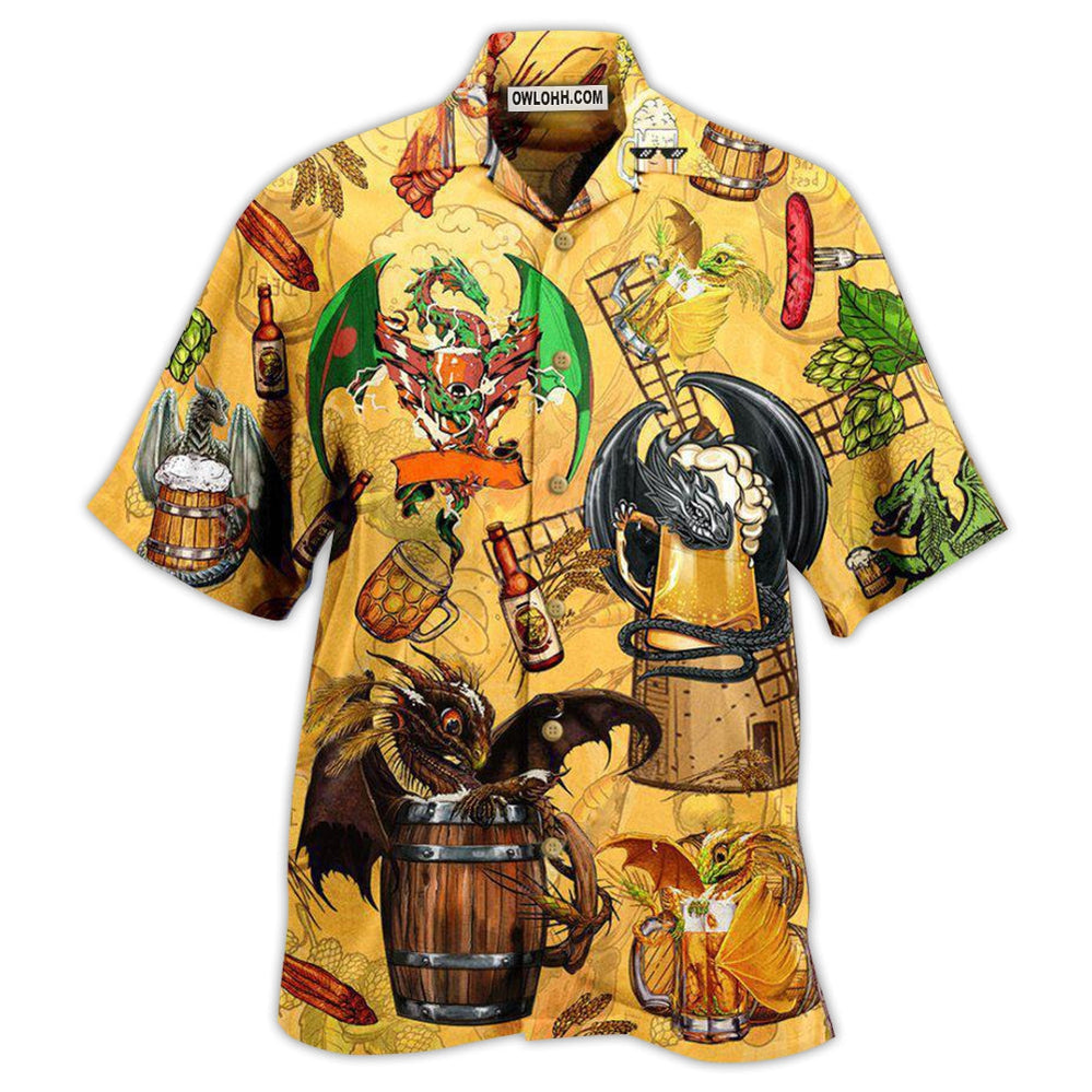 Dragon Drunkgon Loves Beer - Hawaiian Shirt - Owl Ohh - Owl Ohh