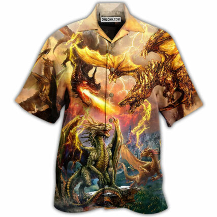 Dragon Fight To Defend The Territory - Hawaiian Shirt - Owl Ohh - Owl Ohh