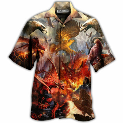 Dragon Fight With The Eagle - Hawaiian Shirt - Owl Ohh - Owl Ohh
