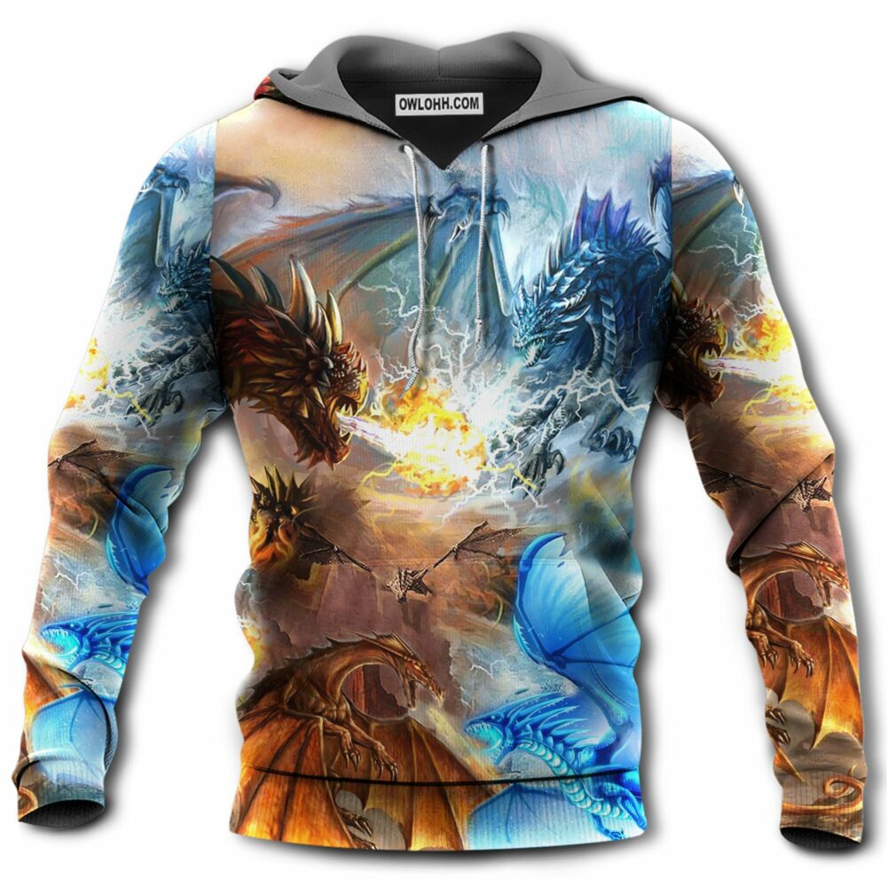 Dragon Fighting In The Sky - Hoodie - Owl Ohh - Owl Ohh