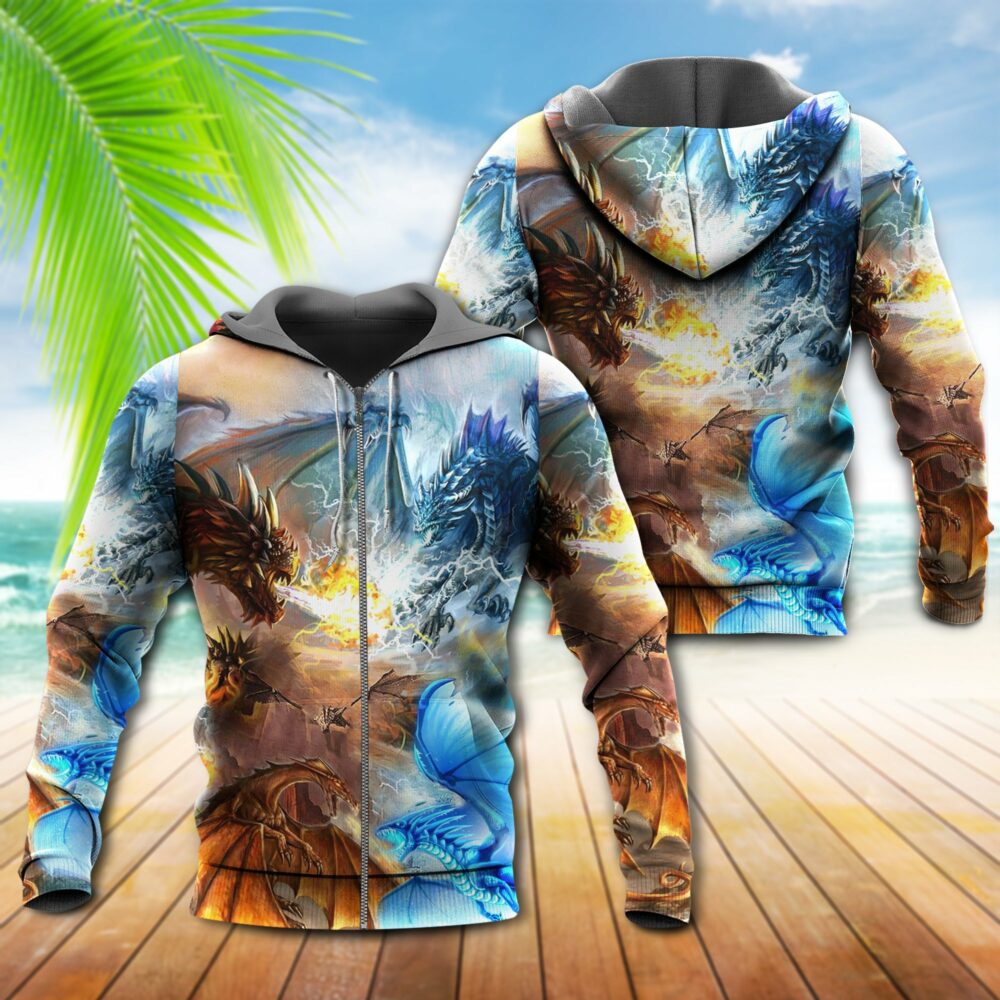 Dragon Fighting In The Sky - Hoodie - Owl Ohh - Owl Ohh