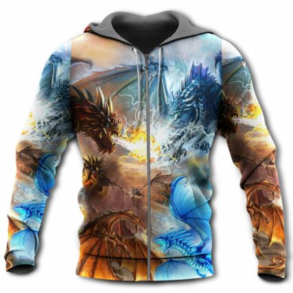 Dragon Fighting In The Sky - Hoodie - Owl Ohh - Owl Ohh