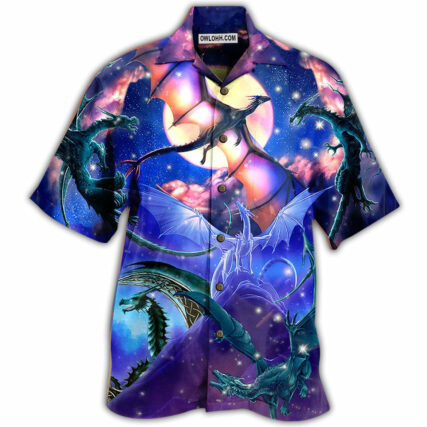 Dragon Fly To The Moon - Hawaiian Shirt - Owl Ohh - Owl Ohh