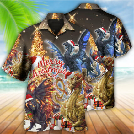 Dragon Gold Merry Christmas Amazing - Hawaiian Shirt - Owl Ohh - Owl Ohh