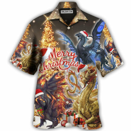 Dragon Gold Merry Christmas Amazing - Hawaiian Shirt - Owl Ohh - Owl Ohh
