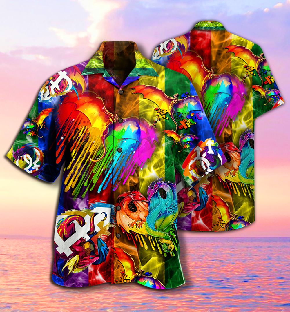 LGBT Dragon Love Life - Hawaiian Shirt - Owl Ohh - Owl Ohh