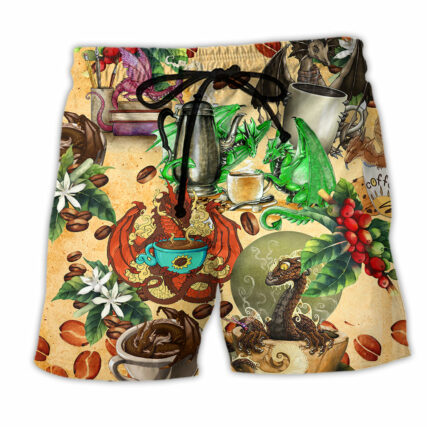 Dragon Love Life Coffee - Beach Short - Owl Ohh - Owl Ohh