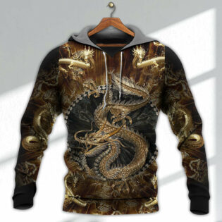 Dragon Love Life Gold Style - Hoodie - Owl Ohh - Owl Ohh