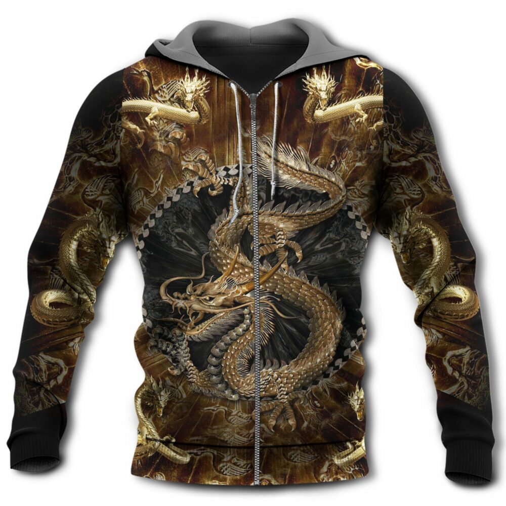 Dragon Love Life Gold Style - Hoodie - Owl Ohh - Owl Ohh