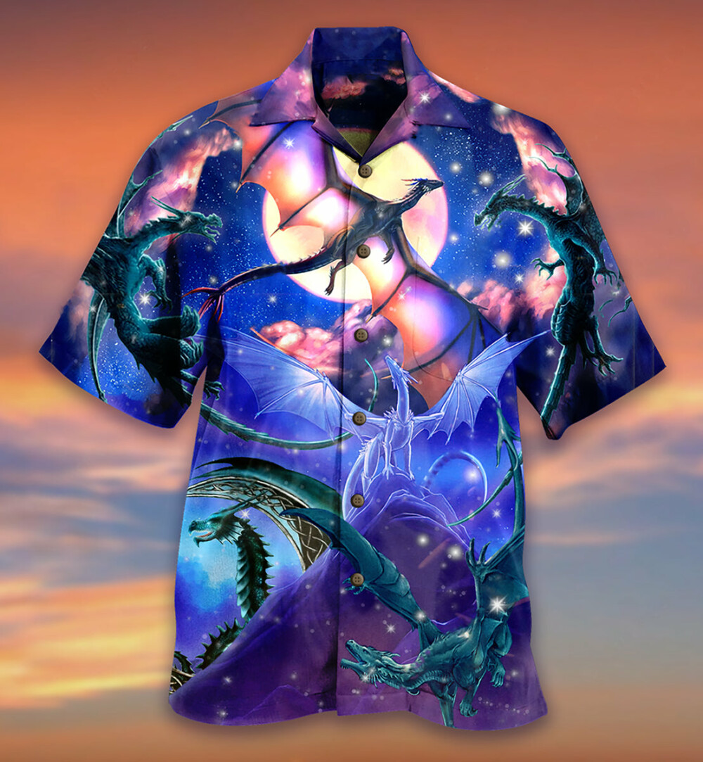 Dragon Fly To The Moon - Hawaiian Shirt - Owl Ohh - Owl Ohh