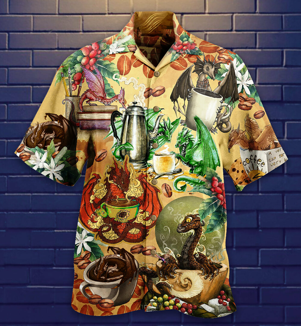 Dragon Love Coffee Every Time - Hawaiian Shirt - Owl Ohh - Owl Ohh