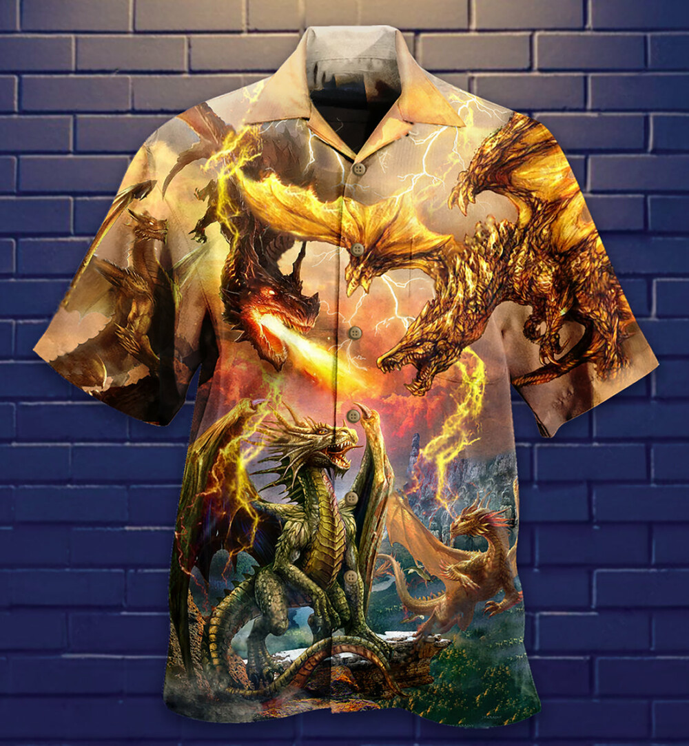 Dragon Fight To Defend The Territory - Hawaiian Shirt - Owl Ohh - Owl Ohh
