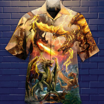 Dragon Fight To Defend The Territory - Hawaiian Shirt - Owl Ohh - Owl Ohh