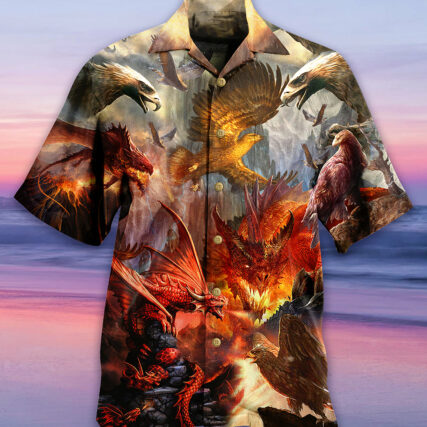 Dragon Fight With The Eagle - Hawaiian Shirt - Owl Ohh - Owl Ohh