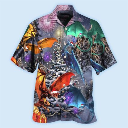 Dragon Merry Xmas Love Life Love Winter - Hawaiian Shirt - Owl Ohh - Owl Ohh