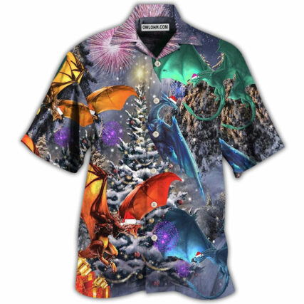 Dragon Merry Xmas Love Life Love Winter - Hawaiian Shirt - Owl Ohh - Owl Ohh