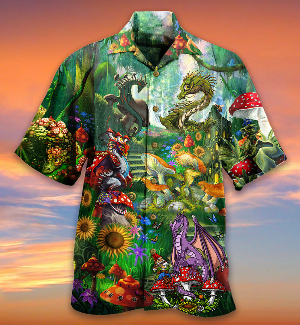 Dragon Mushroom Love Forest - Hawaiian Shirt - Owl Ohh - Owl Ohh