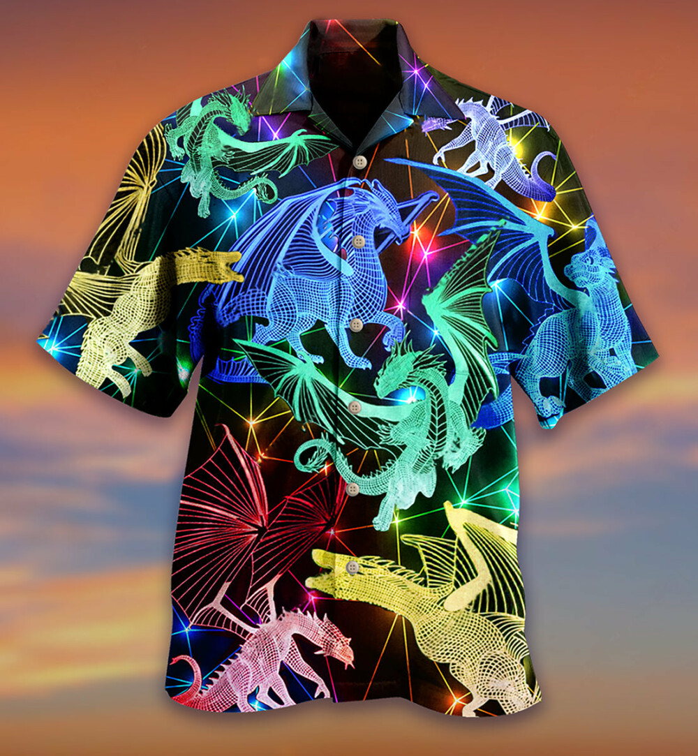 Dragon Neon Love Life Neon Style - Hawaiian Shirt - Owl Ohh - Owl Ohh