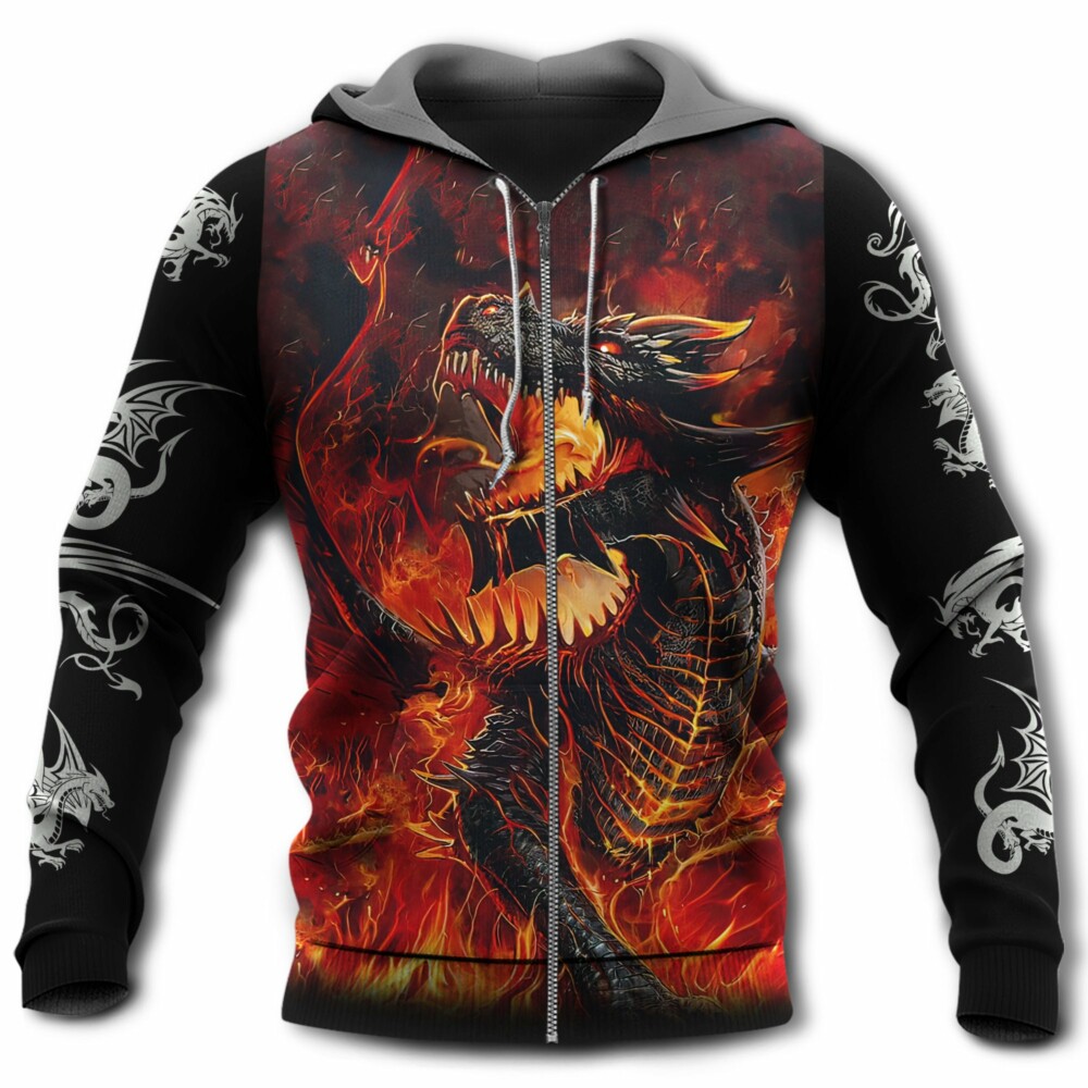 Dragon On Fire Amazing Strong Dragon - Hoodie - Owl Ohh - Owl Ohh
