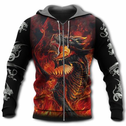 Dragon On Fire Amazing Strong Dragon - Hoodie - Owl Ohh - Owl Ohh