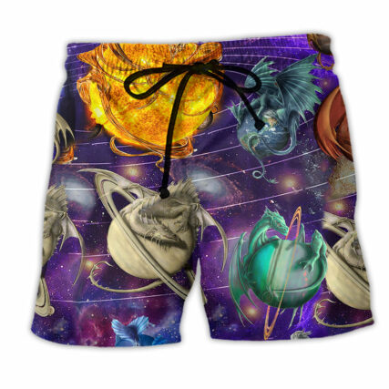 Dragon Planet Love Life Galaxy - Beach Short - Owl Ohh - Owl Ohh
