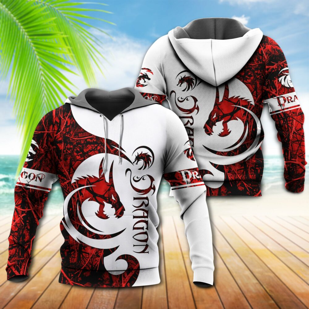 Dragon Red Tattoo And Dungeon Dragon - Hoodie - Owl Ohh - Owl Ohh