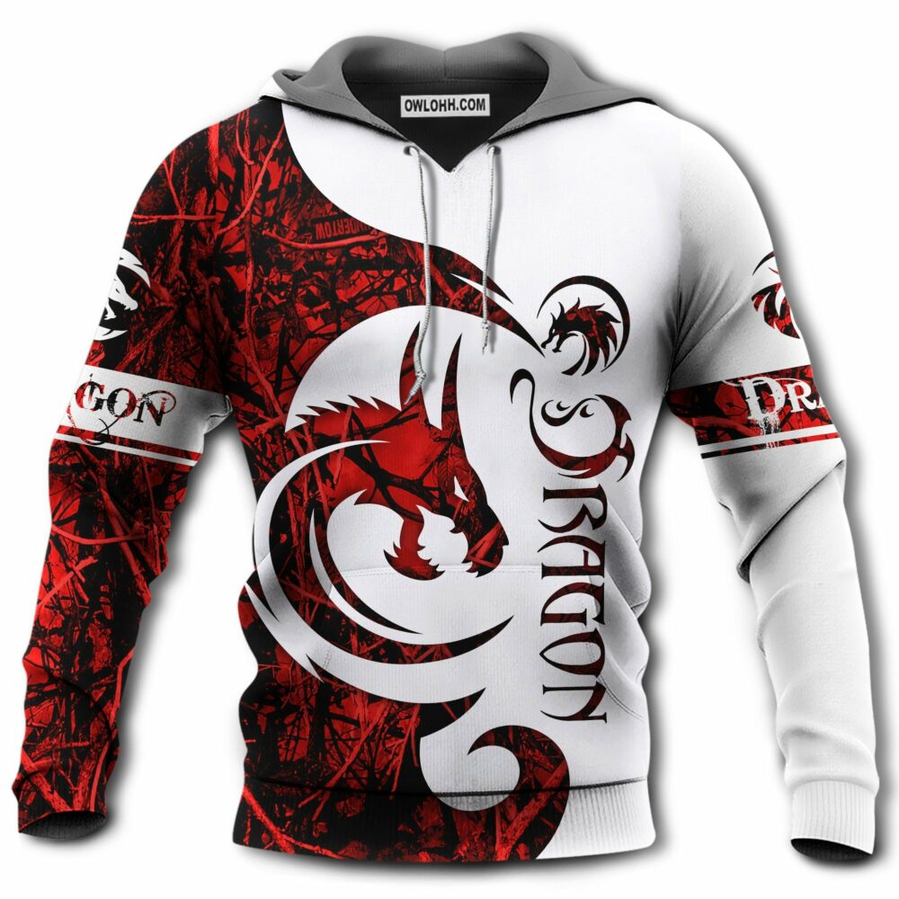Dragon Red Tattoo And Dungeon Dragon - Hoodie - Owl Ohh - Owl Ohh