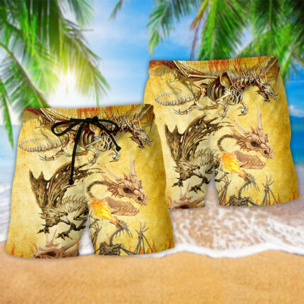 Dragon Skull Love Amazing Life - Beach Short - Owl Ohh - Owl Ohh