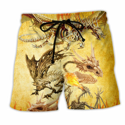 Dragon Skull Love Amazing Life - Beach Short - Owl Ohh - Owl Ohh