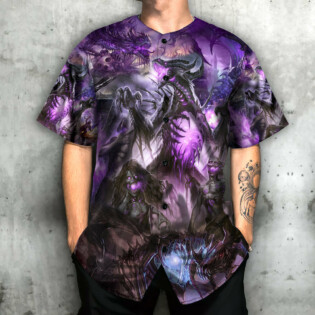 Dragon Skull Love Life Violet - Baseball Jersey - Owl Ohh - Owl Ohh