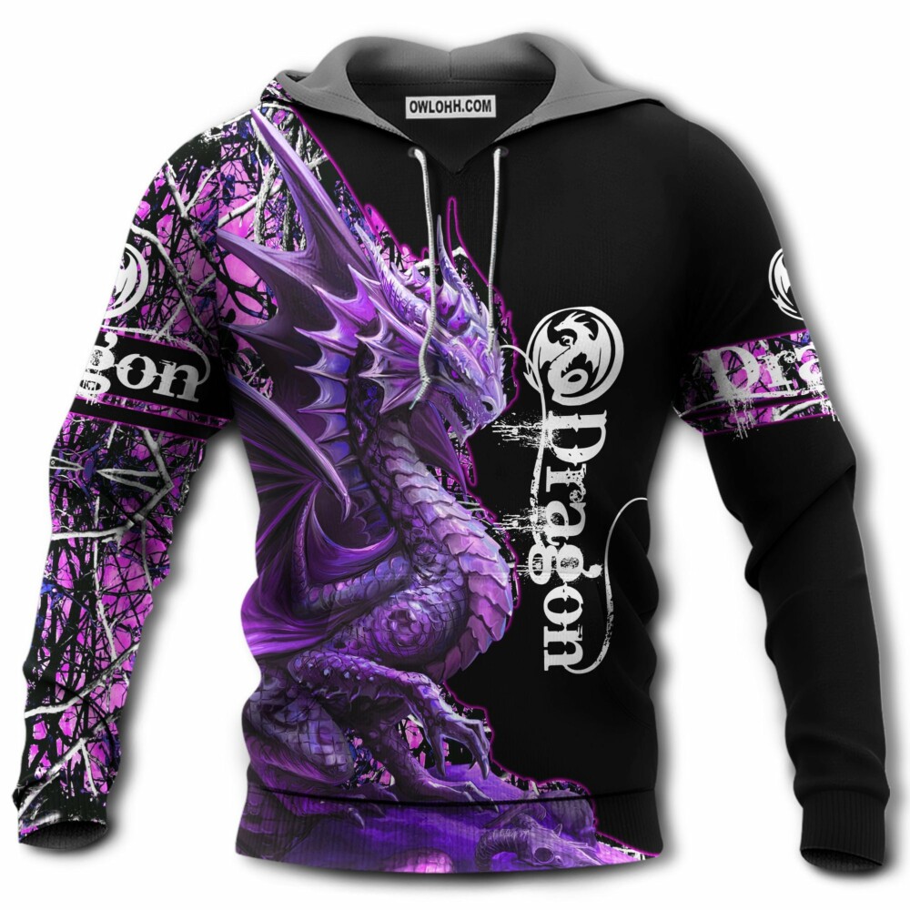 Dragon Strong Purple Dragon - Hoodie - Owl Ohh - Owl Ohh