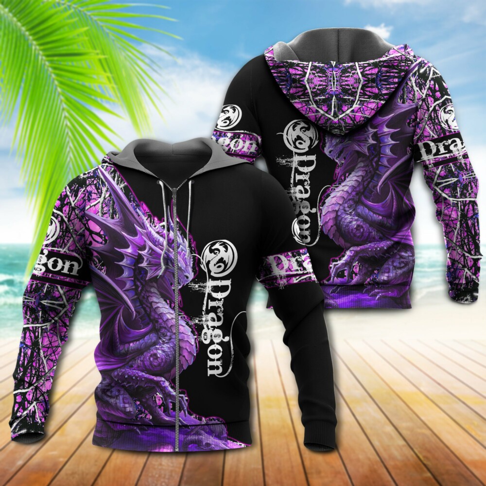 Dragon Strong Purple Dragon - Hoodie - Owl Ohh - Owl Ohh
