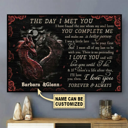 Dragon The Day I Met You Personalized - Horizontal Poster - Owl Ohh - Owl Ohh