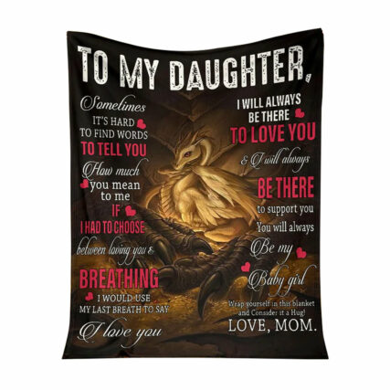 Dragon To My Daughter Dragon Style - Flannel Blanket-Owl Ohh