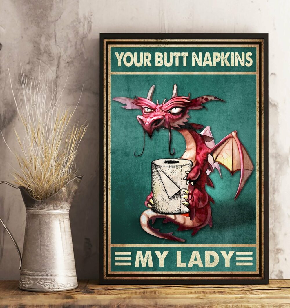 Dragon Your Butt Napkins My Lady - Vertical Poster - Owl Ohh - Owl Ohh